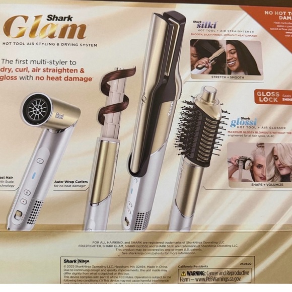 Shark Glam Grooming Multi-Styler in Gold and White